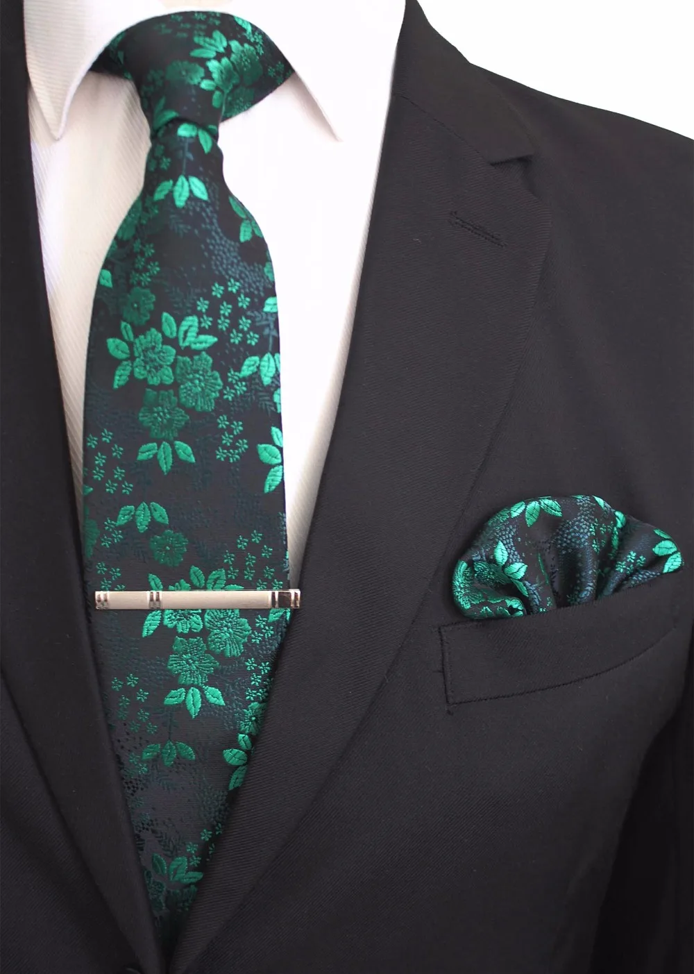 JEMYGINS Оригинал 100% шелк Цветочный шейный платок клип Hanky комплект ручной работы галстук высокого качества карман квадратная игла для