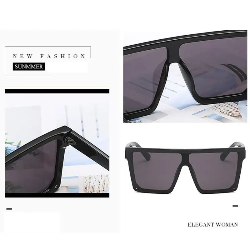 LongKeeper Square Big Frame Sunglasses Women Brand Designer Oversized Sun Glasses Men Luxury Gradient Eyeware Gafas