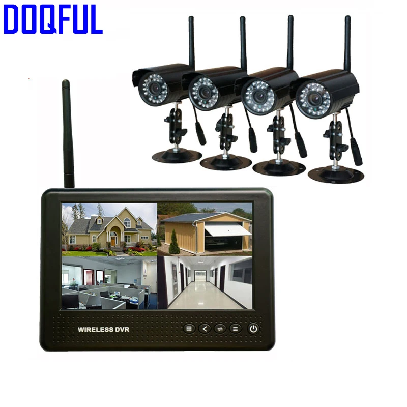 Buy Digital Wireless 7" LCD Monitor DVR Security System CCTV Cameras SD Card