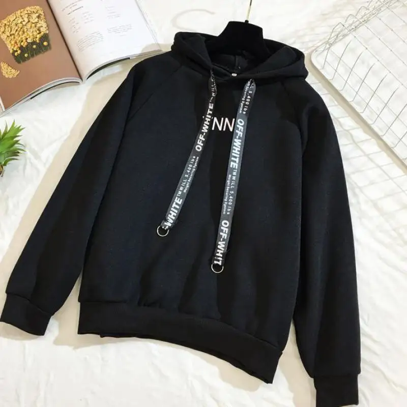 Zuolunouba Winter Fashion Women's Clothing Printed Letters Harajuku Long-sleeved Women Hoody Sweats