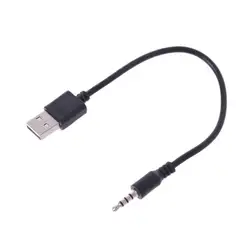USB штекер 3,5 мм аудио стерео разъем для наушников кабель для MP3 MP4 черный горячий