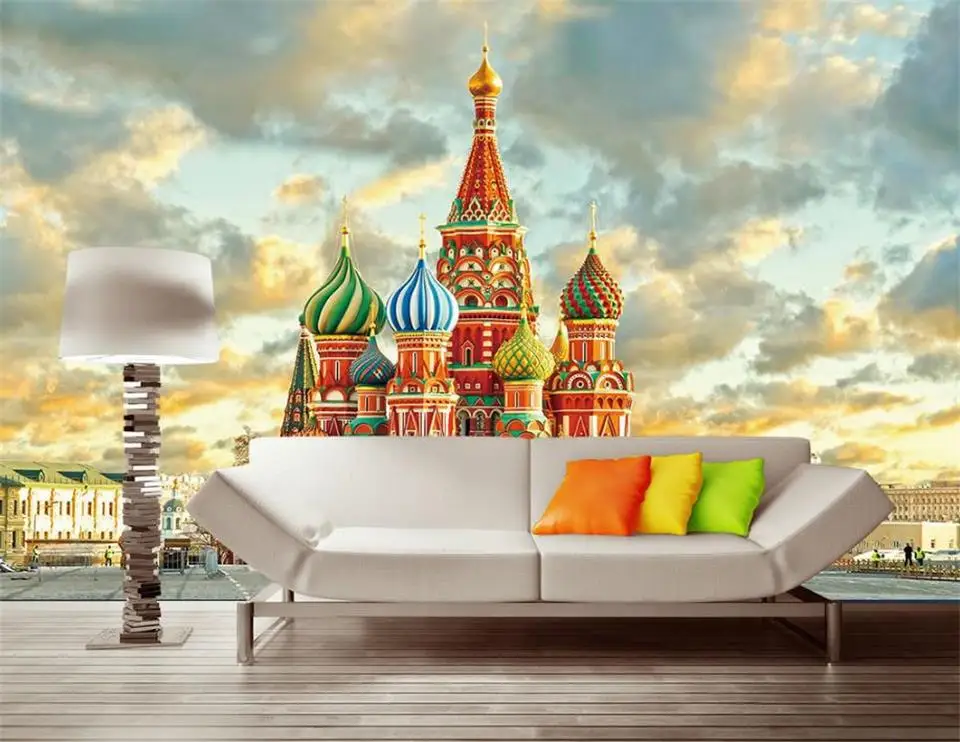 3D обои на заказ фотообои для гостиной с изображением российского Московского
