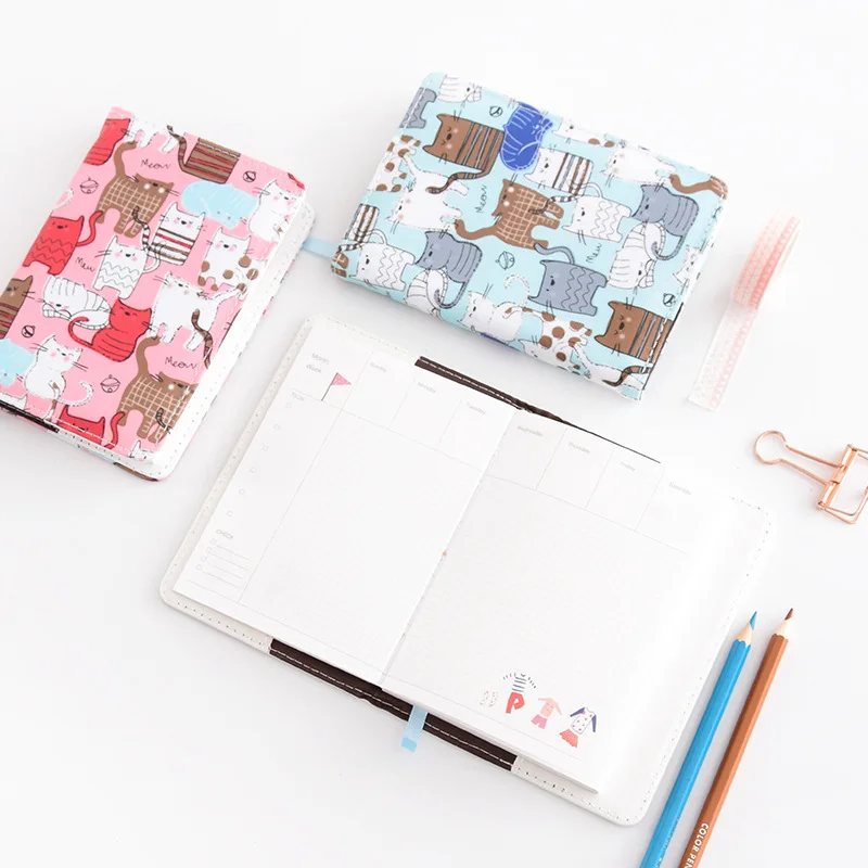 

Cute Cat Notebook Weekly Planner Kawaii Unicorn Note Book Diary Journal Stationery Notepad gift School Supplies