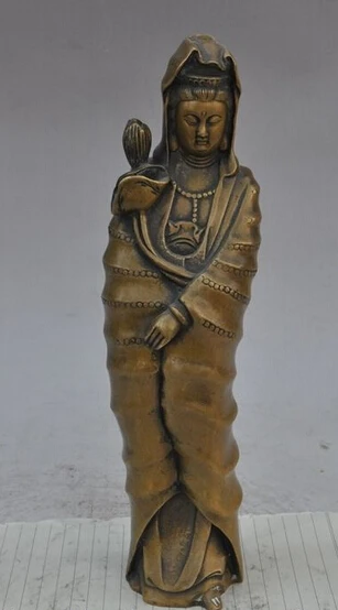 

xiuli 004156 10"chinese buddhism fane bronze lotus kwan-yin GuanYin Bodhisattva buddha statue