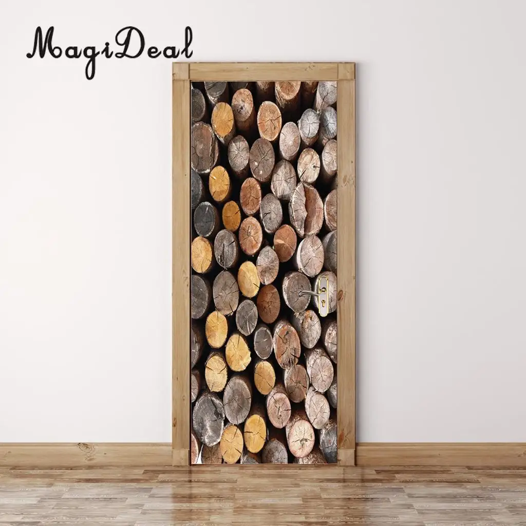 3D Door Wall Paper Murals Wall Stickers Scene for Home Art Decoration Self Adhesive Vinyl Waterproof Art Door Decals 77x200cm