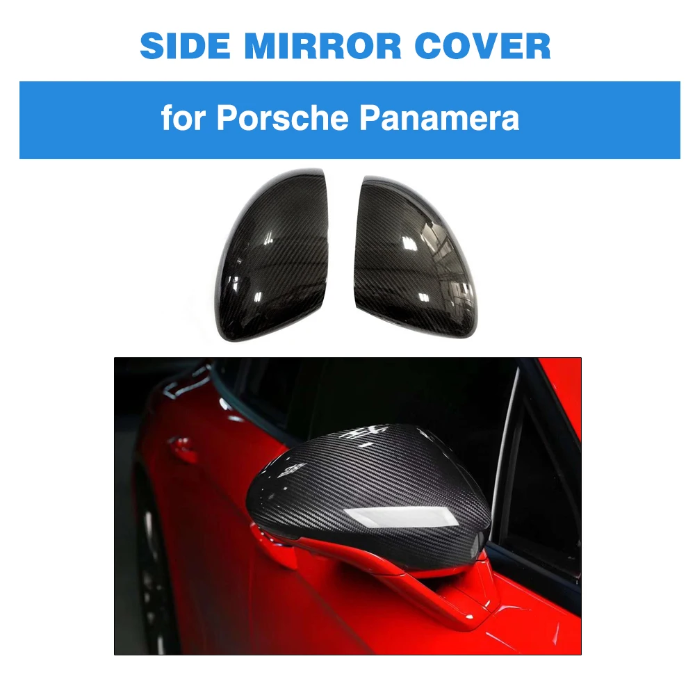 

For Porsche Panamera 971 2017 - 2019 Carbon Fiber Side Mirror Cover Add on Style Rear View Mirror Cover 2pcs