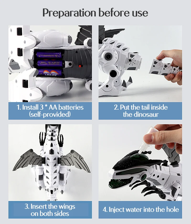 Динозавр игрушки для детей игрушки белый спрей Электрический динозавр механический Птерозавр динозавр игрушка для детей с 3 шт. маленькая модель