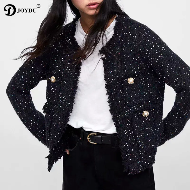 2015 Fashion Women's clothes Sequins round neck long