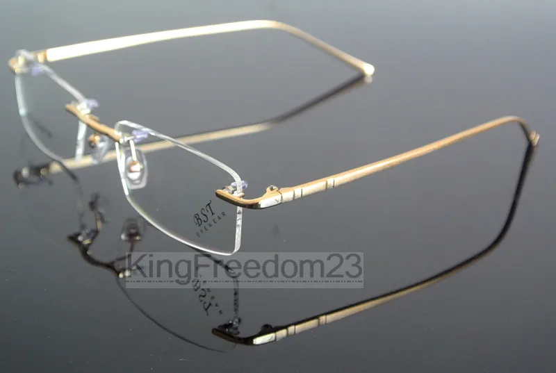BETSION Randloze Bril Geheugen Titanium Lenzenvloeistof Frame Goud Bril  optische Rx staat|rimless glasses|gold spectaclesmemory titanium eyeglasses  - AliExpress