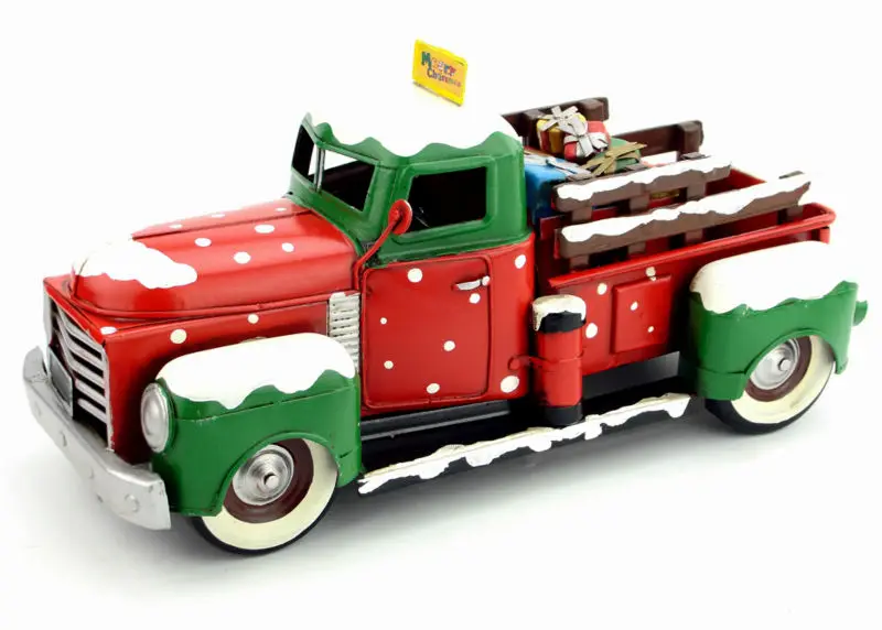 Винтажная железная модель автомобиля Рождественские украшения для дома винтажная картина автомобиля Американский пикап гостиная Ретро украшение