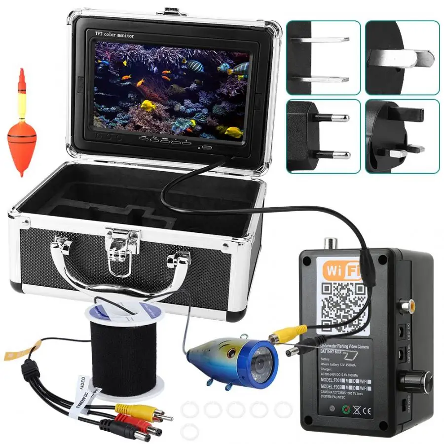 

underwater camera for fishing infrared 20M 7 inch Wireless WIFI Underwater Fishing Video Camera Fish Finder 1000 TVL Monitor