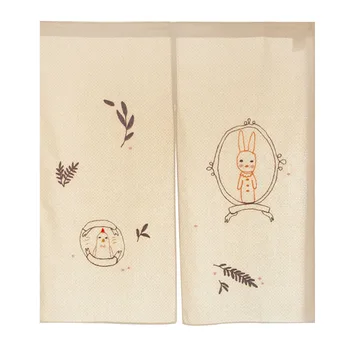 

NEW ARRIVAL! Europe Simpe Classic Style 100% Cotton Door Curtains Embroidery Cartoon Rabbits Pattern Room Divider/Partition