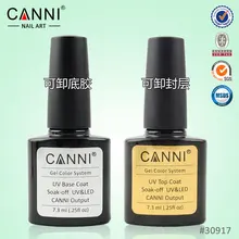 CANNI Gel Polish Soak Off UV Top Coat + Base Coat Gel Polish Long-lasting 7.3ml Nail Gel Lacquer No Wipe No Cleaning Needed UV