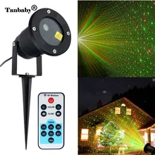 Tanbaby New Year Fairy Laser Landscape Lights with Remote Projector Outdoor LED Red Green Star Motion Shower Projection Lighting