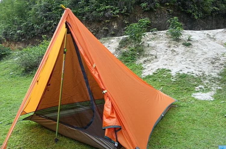 Axeman Сверхлегкий Двойной слой 1-2 человек питьевой водонепроницаемый тент укрытие охота и рыбалка кемпинг палатка открытый Bivvy Barraca - Цвет: orange