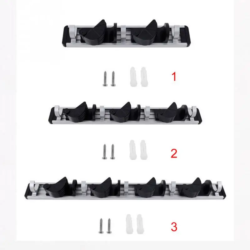 2/3/4 позиции Швабра Метла держатель настенный ABS Пластик держатель для швабры метла Органайзер 4 крючки висит шваброй лопата для снега
