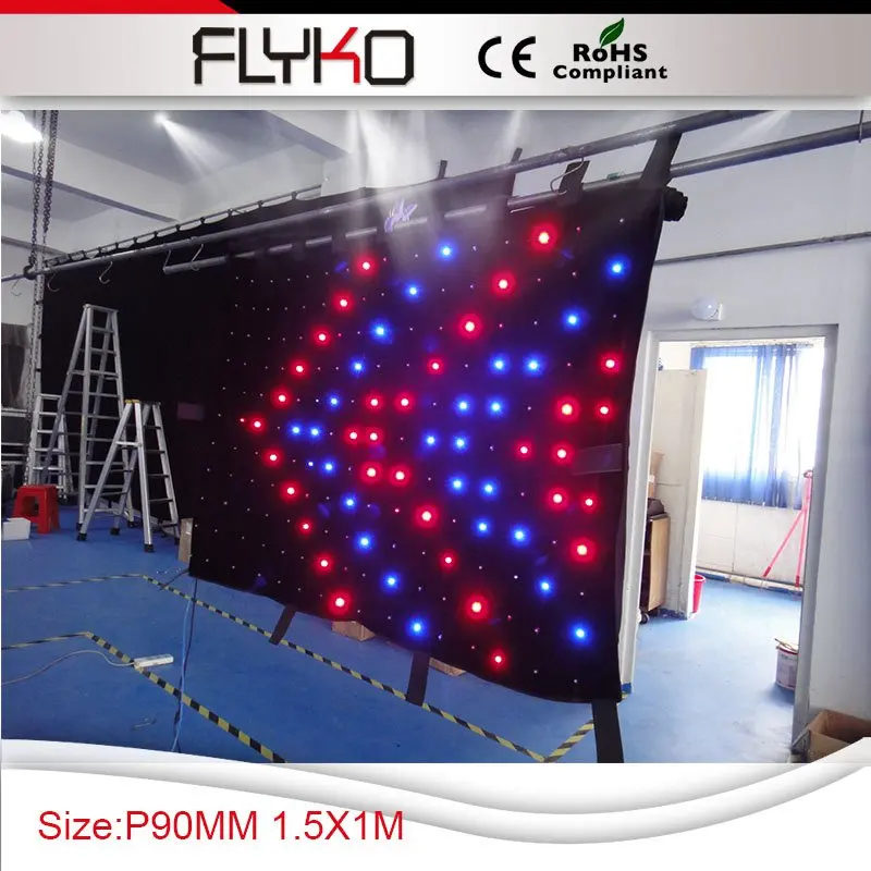 Cheap price p9 1.5x1m best price flexible led shower curtainin Stage