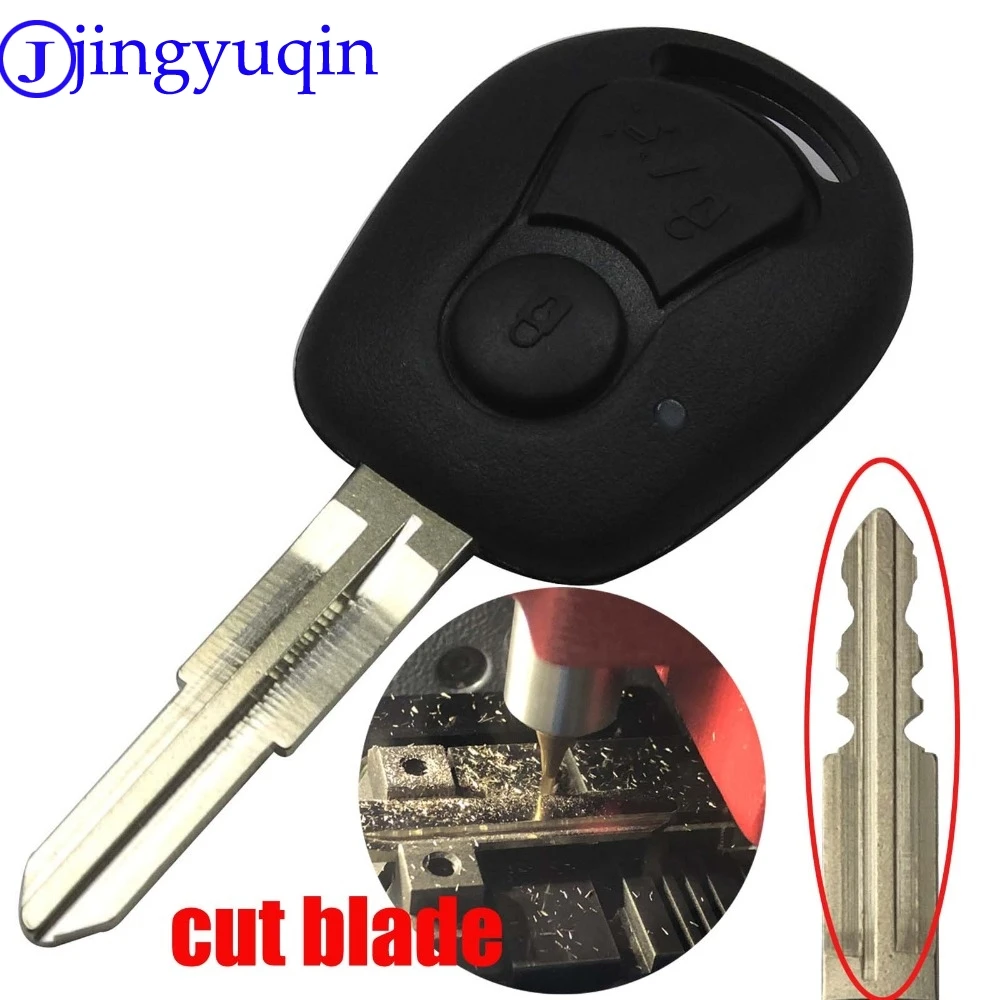 

jingyuqin cut blade 2 Buttons Remove Key Case Shell Fob Styling For SSANGYONG ACTYON KYRON REXTON Key Fob Cover