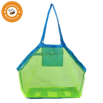 

BONAMIE Net Mesh Beach Bag Creative Folding Baby Child Bath Toy Storage Bag Large Capacity Child Sand Away Net Carry Handbag