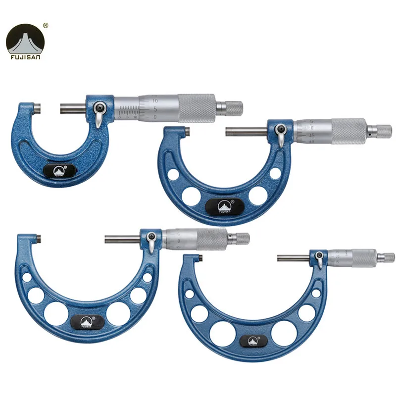 4pcs Outside Micrometer Set 0 25mm 25 50mm 50 75mm 75 100mm Metric Carbide Gauge Standards