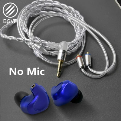 BGVP DMG HIFI наушники 2DD+ 4BA гибридные IEM технологии в уши с MMCX сменный кабель дизайн корпус из алюминиевого сплава - Цвет: no Mic-blue