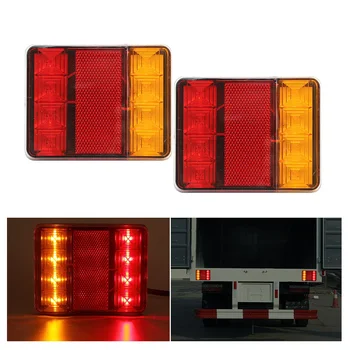 

2pcs ANBLUB 8 LEDs Car Truck Tail Brake Light Warning Lights 12V Waterproof Rear Light Assembely for Bus Lorry Trailer Van Boats