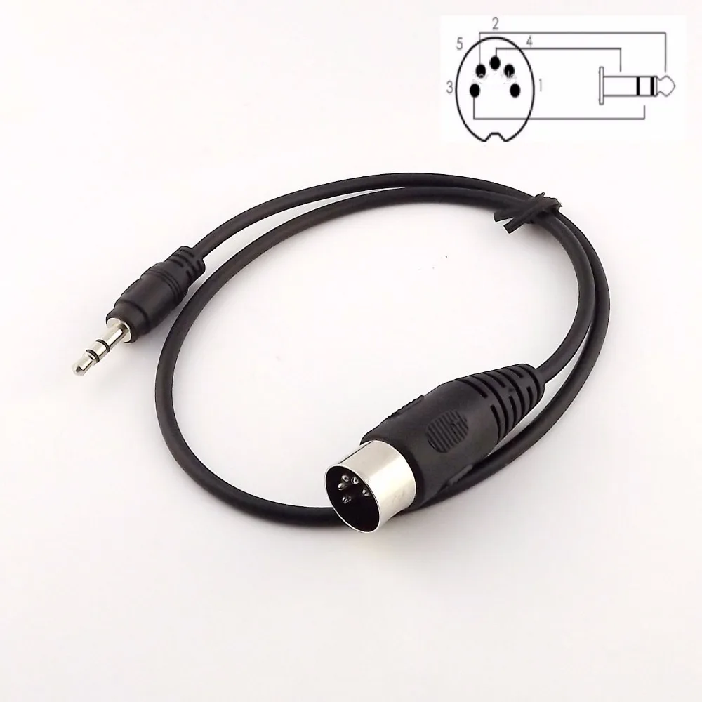 50pcs Din 5 핀 Din MIDI 수 플러그 3.5mm 수 스테레오 잭 오디오 케이블 50cm 0.5m|audio ...