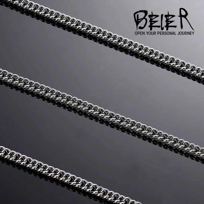 Beier stainless steel necklace high quality  twist 3mm/4mm/5mm trendy chain necklace boy man necklace  BN1026