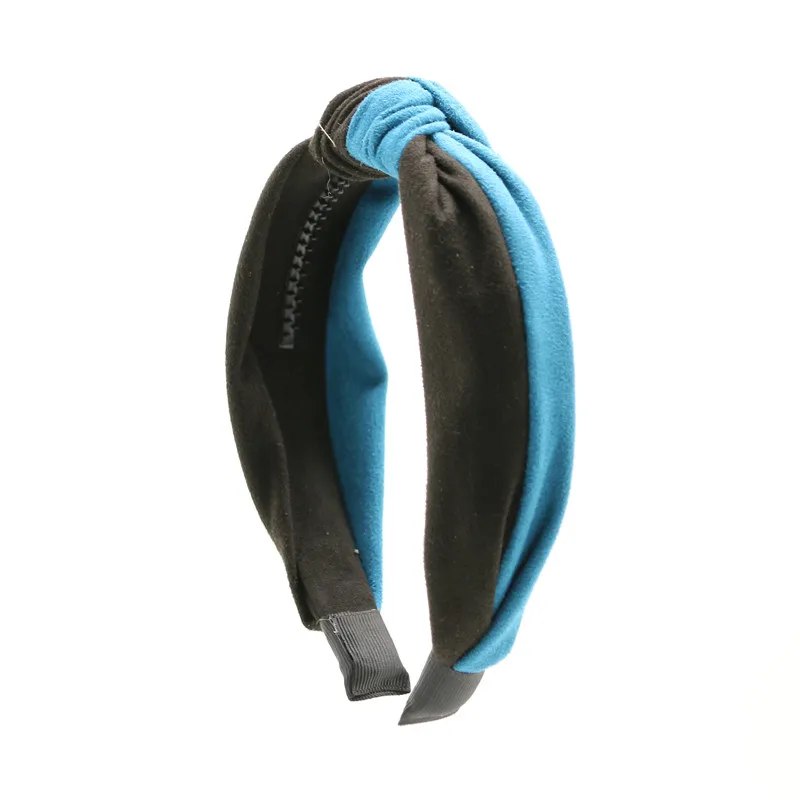 

New winter suede multi color knot bow handmade center bow cute hairbands hair accessories women hairband with teeth