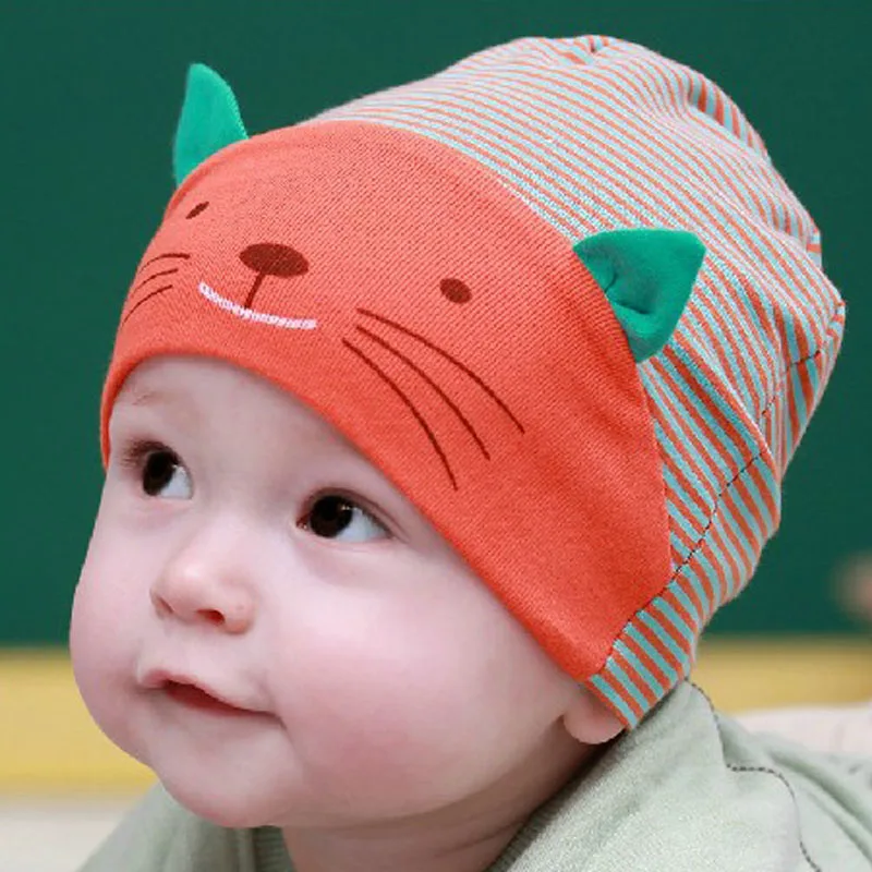 

free shipping 200PCS/LOT Cute Toddler Girl Boy Baby Stripe Cap Beanie Cotton Hat Cotton cap 2 Style