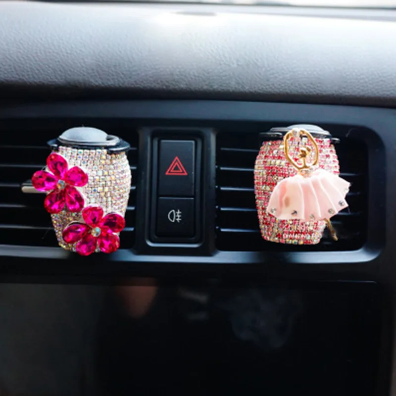 

Car Decoration Rhinestone Bottle Stone Perfume Solid Ointment Diffuser Crystal Diamond Air Condition Outlet Vent Fragrances
