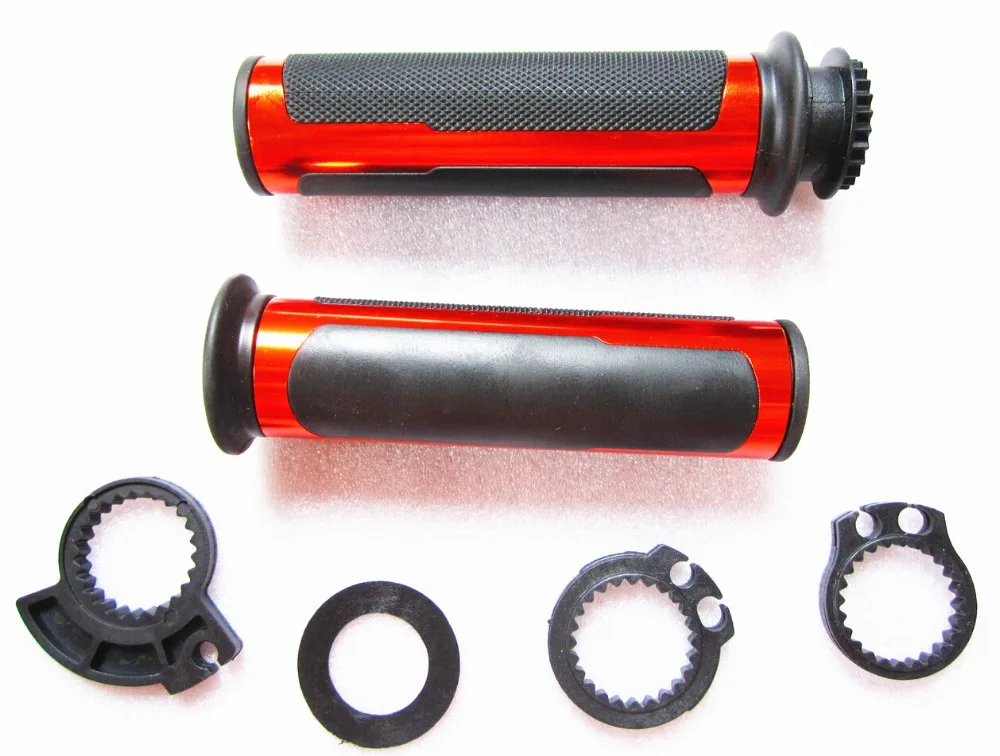 Red ATV Throttle Scooter Rubber Hand Grips For Motorcycle Parts 7/8'' 22mm Handle Barrubber