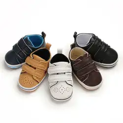 Обувь из искусственной кожи для маленьких мальчиков и девочек; обувь на резиновой подошве; кроссовки; 0-18 м