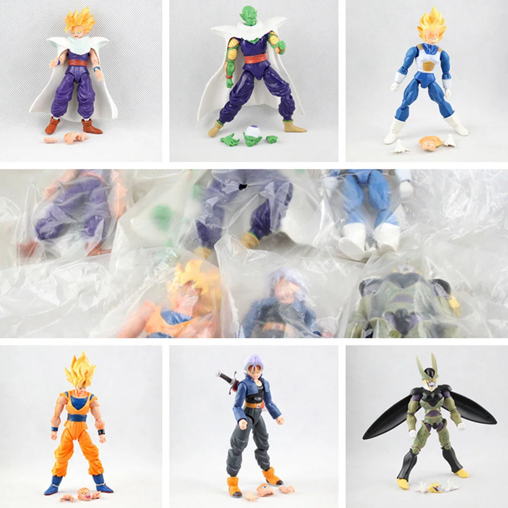 

2017 Hot Sale 6pcs/lot 15cm Dragonball Z Dragon Ball Anime Goku super saiyan Joint Movable Action Figure Toy