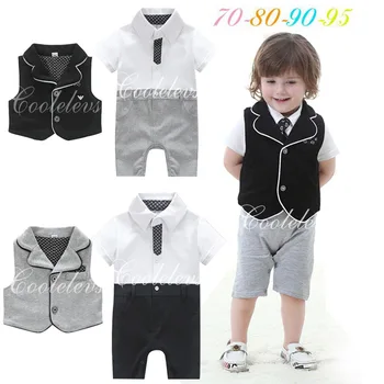 

Summer Newborn Toddler Boys Rompers Tuxedo Sets Baby Gentleman Roupa Infant Jumpsuits de bebe For Kid's Roupa Clothes