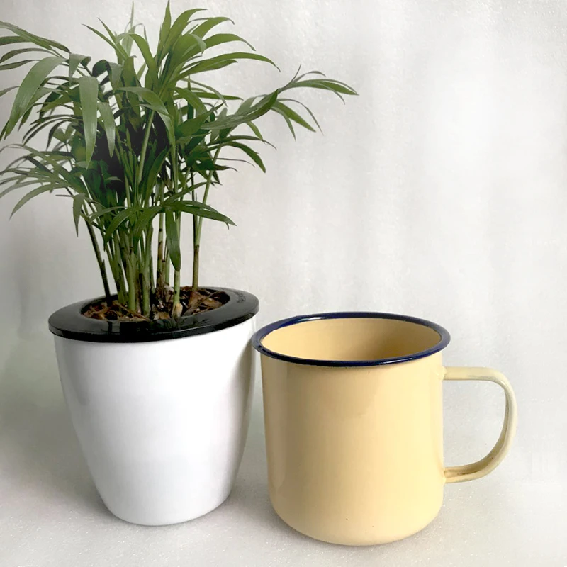 Coffee Mug for Tea Custom Enamel Mug Vintage Metal Mug Nostalgic Creative Beer Cup White Coffee Cups Friends Drinkware Gifts