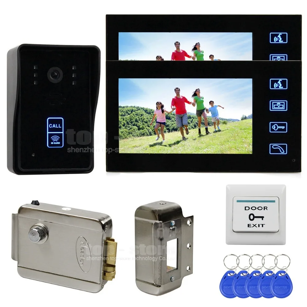 

DIYSECUR Video Door Phone Doorbell Home Security Touch Camera Monitor RFID Reader + Electronic Lock Home Entry Intercom