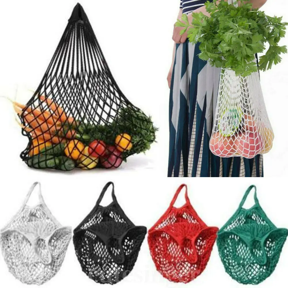 

New Mesh Net Turtle Bag String Shopping Bag Reusable Fruit Storage Handbag Totes