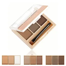 3 цвета коричневый Кофе тени для век порошка с щетка с зеркалом макияж бровей пудра для бровей Водонепроницаемый воск для бровей Палитра MF002