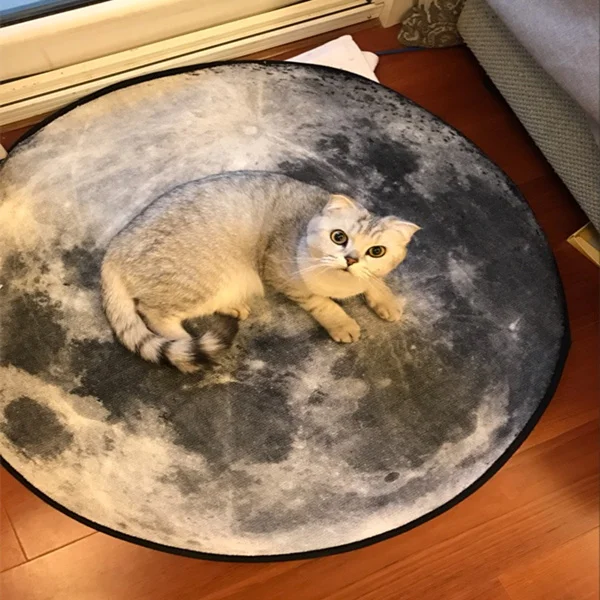 

MUZZI New 3 D Antiskid Resistance Dirty Door Balcony Moon Round Carpet Personality Nostalgic Computer Chair Rug
