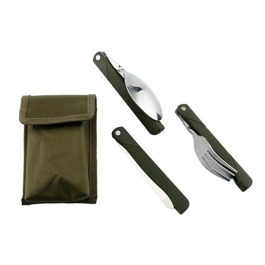 Nuevo 2018 Portable Mini vajilla plegable herramienta al aire libre cubiertos con cuchara tenedor cuchillos para Camping Picnic al aire libre