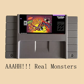 

AAAHH Real Monsters 46 Pin 16 Bit Grey Game Card For USA NTSC Game Player