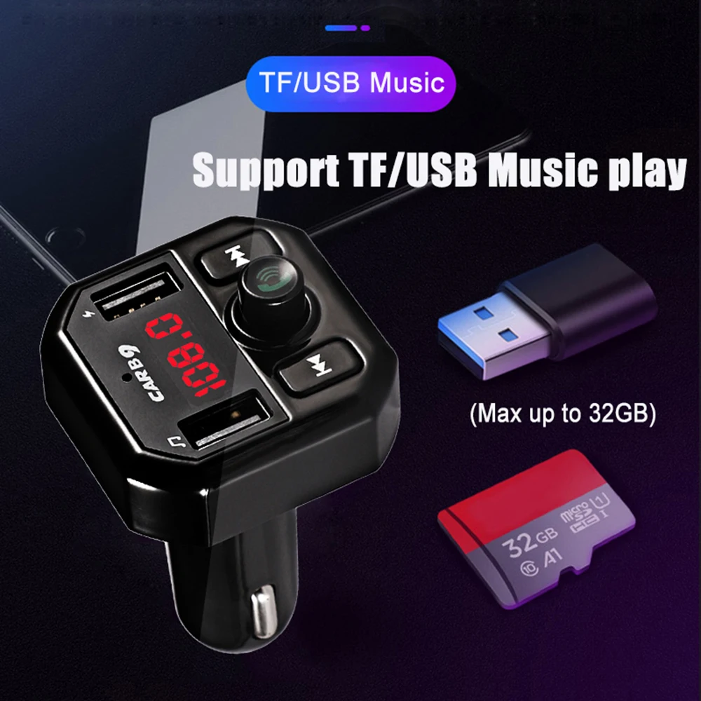 JINSERTA Bluetooth FM передатчик двойной зарядное устройство USB A2DP музыка MP3 плеер Громкая связь Bluetooth Автомобильный Наборы с TF слотом для карт