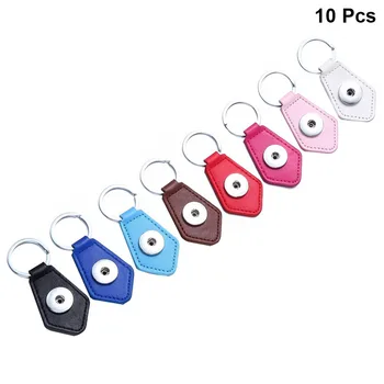 

10pcs Key Rings Creative PU Diamond Shape Keychains Key Ring Accessories DIY Keychain Plating Hanging Pendants