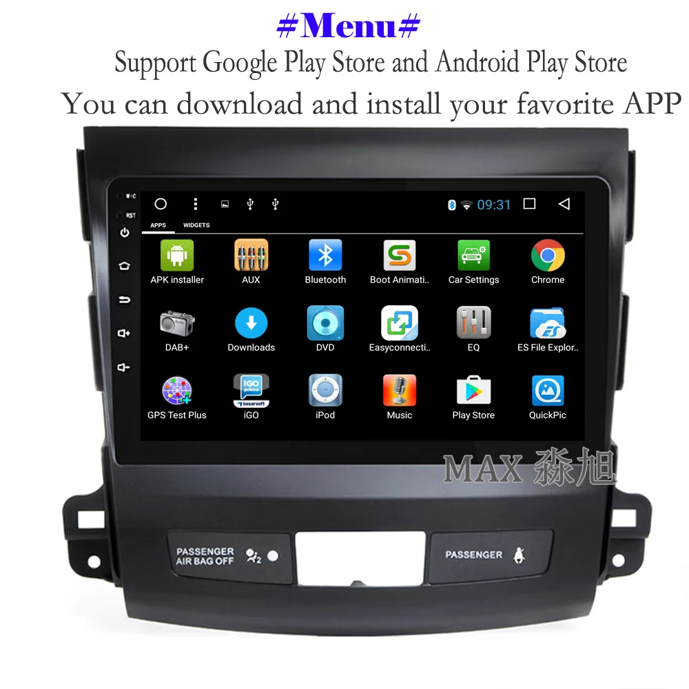 Excellent MAX 2G+32G Android 8.1 Car DVD Player for Mitsubishi Outlander 2006-2014/Peugeot 4007/Citroen C-Crosser Car Radio RDS GPS Map 2