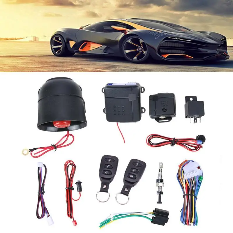 

Newest Auto Car Burglar Alarm Protection Device Vehicles Automobiles Keyless Entry Siren Security System 2 Remote Controller HOT