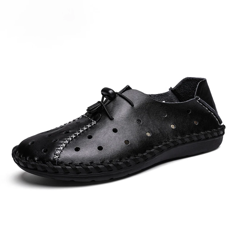 

AA Size 38-48 Mens Shoes Men Sandals Leather 2019 crocse Clogs Sandalias Shoe Sandalet Sandles Beach Sandals Men Shoes Summer
