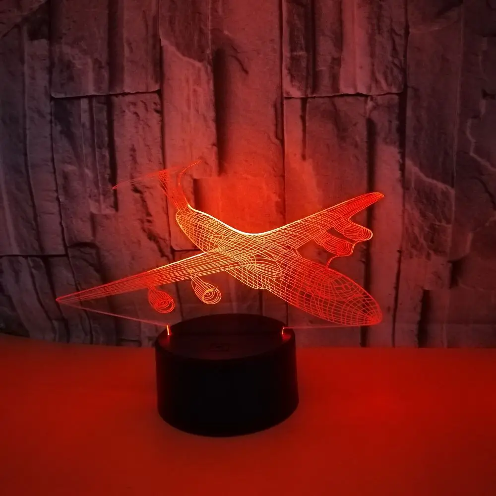 

Creative Airplane 3D Night Light and Lamp 7 Colors Chaning LED Night Light Acrylic Atmosphere Lamp Novelty Lighting