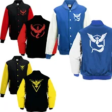 Pokeman Go Autumn Winter Jacket Men Team Valor Instinct Mystic Symbol Brand Clothing Sweatshirt Male Clothes Coat S-XXXL