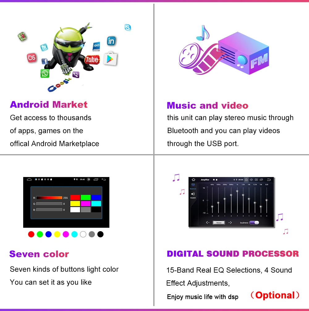 Best 2 Din Android 9 Car DVD Multimedia For Mercedes/Benz W203 W209 W219 A-Class A160 C-Class C200 CLK200 GPS Navigation radio stereo 18